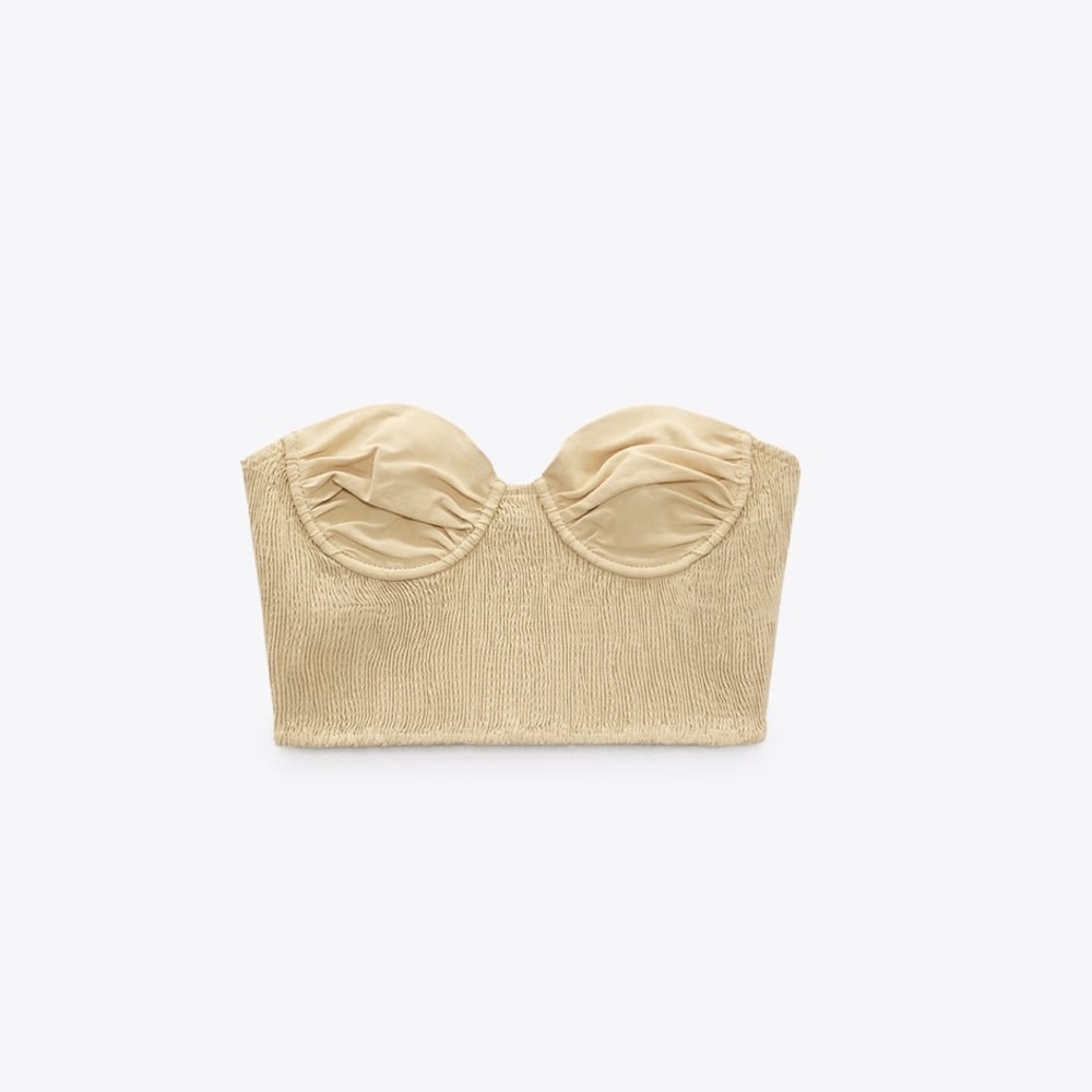XS Zara Linen Blend Crop Top